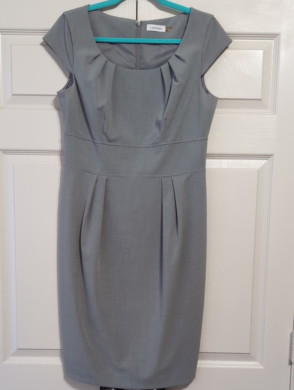Calvin Klein Light Gray Cap-Sleeve Dress